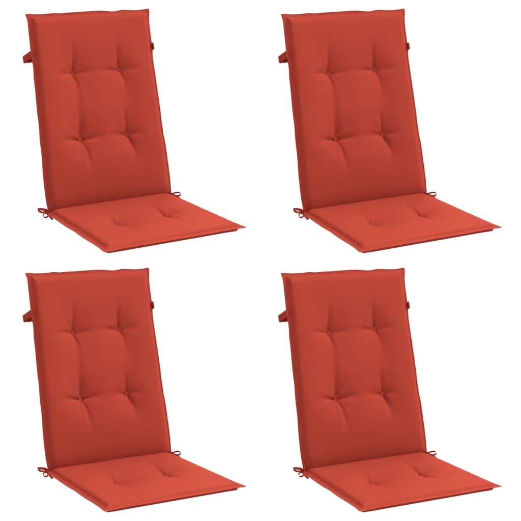 Cuscini Sedia Schiena Alta 4 Rosso MÃ©lange 120x50x4 Tessuto