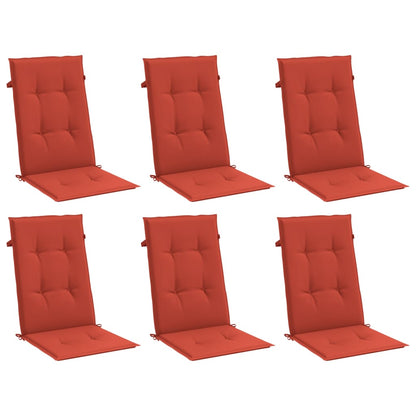 Cuscini Sedia Schiena Alta 6 Rosso MÃ©lange 120x50x4 Tessuto