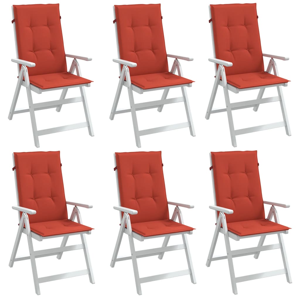 Cuscini Sedia Schiena Alta 6 Rosso MÃ©lange 120x50x4 Tessuto