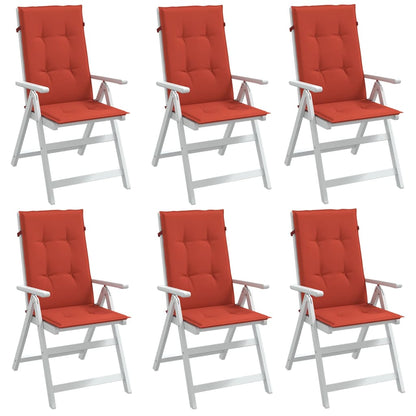 Cuscini Sedia Schiena Alta 6 Rosso MÃ©lange 120x50x4 Tessuto