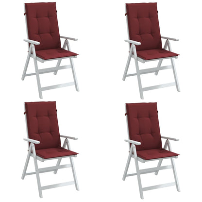 Cuscini Sedia Schiena Alta 4 Rosso Vino Mélange 120x50x4 cm