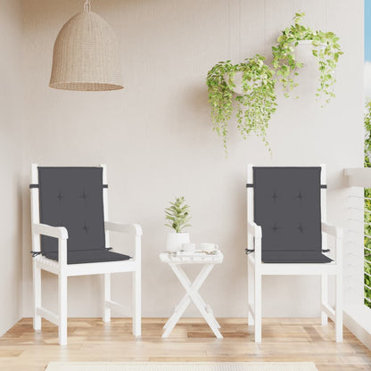Cuscini Sedia Schiena Bassa 2 pz Antracite MÃ©lange 100x50x4 cm