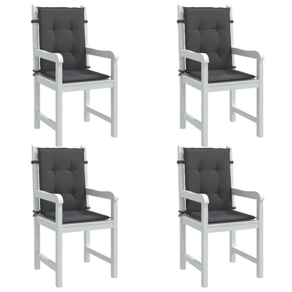 Cuscini Sedia Schiena Bassa 4 pz Antracite MÃ©lange 100x50x4 cm