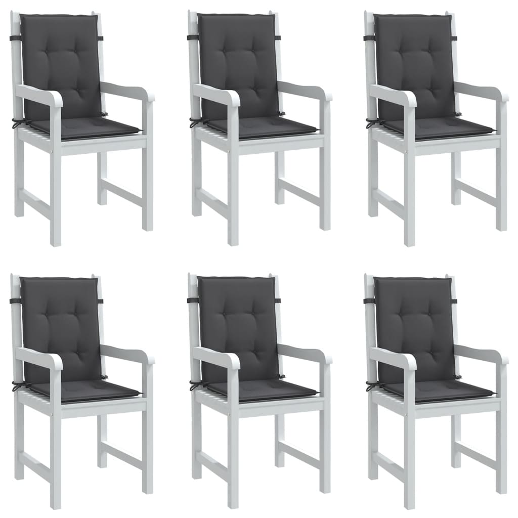 Cuscini Sedia Schiena Bassa 6 pz Antracite MÃ©lange 100x50x4 cm