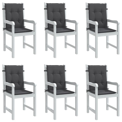 Cuscini Sedia Schiena Bassa 6 pz Antracite MÃ©lange 100x50x4 cm
