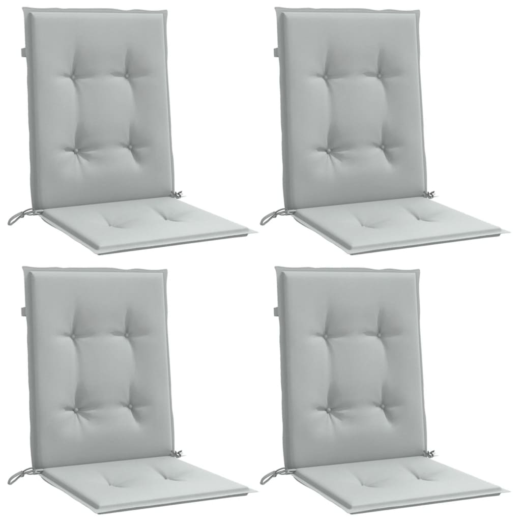 Cuscini Sedia Schiena Bassa 4 pz Grigio MÃ©lange 100x50x4 cm