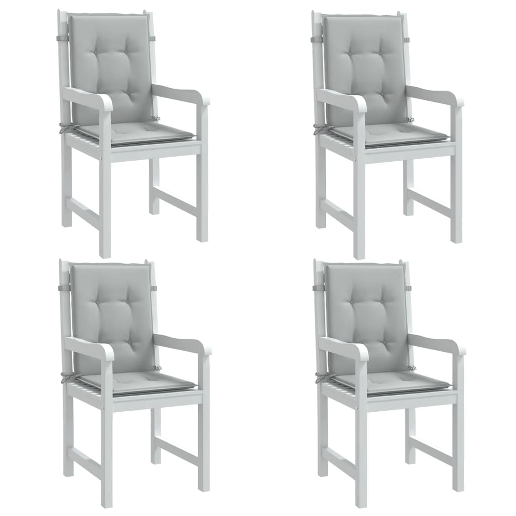 Cuscini Sedia Schiena Bassa 4 pz Grigio MÃ©lange 100x50x4 cm