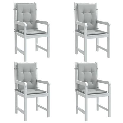 Cuscini Sedia Schiena Bassa 4 pz Grigio MÃ©lange 100x50x4 cm
