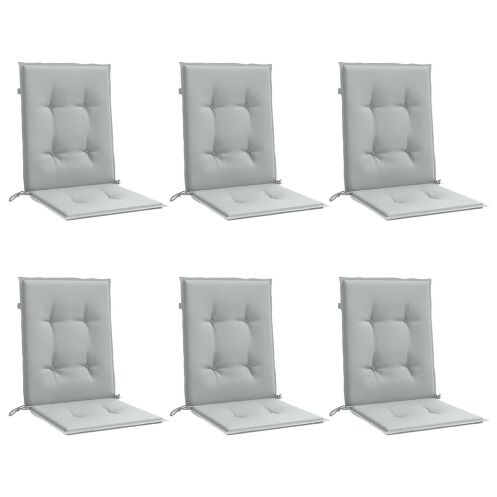 Cuscini Sedia Schiena Bassa 4 pz Grigio MÃ©lange 100x50x4 cm