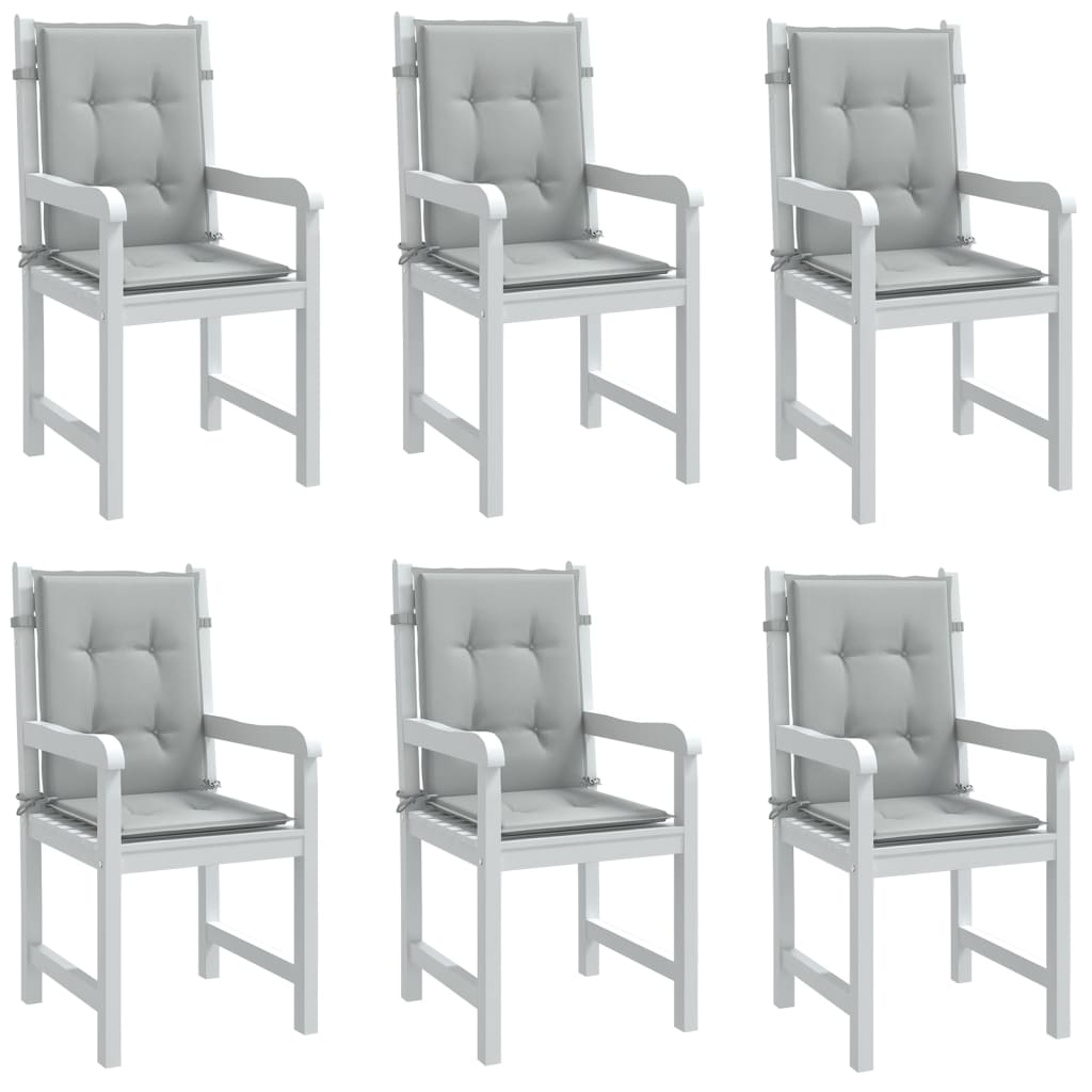 Cuscini Sedia Schiena Bassa 4 pz Grigio MÃ©lange 100x50x4 cm