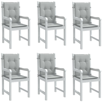 Cuscini Sedia Schiena Bassa 4 pz Grigio MÃ©lange 100x50x4 cm