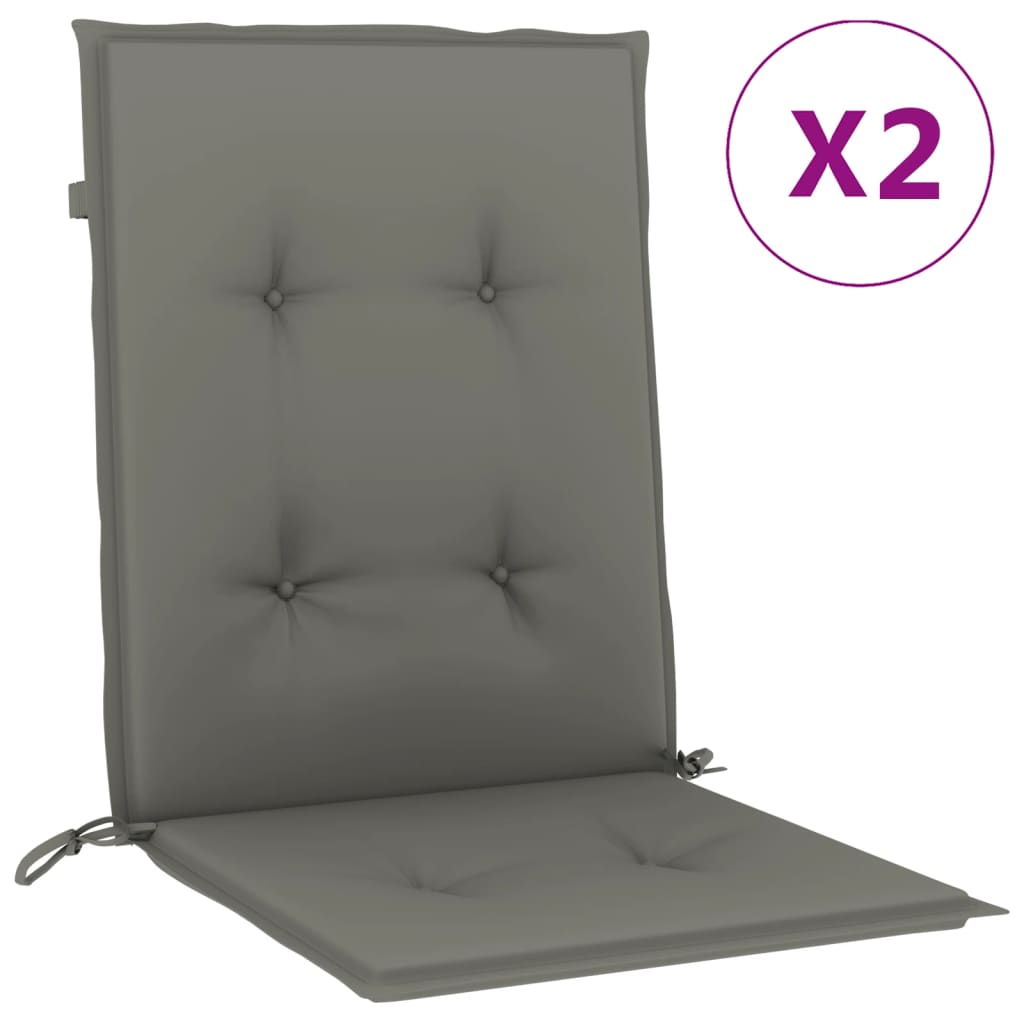 Cuscini Sedia Schiena Bassa 4 pz Grigio MÃ©lange 100x50x4 cm