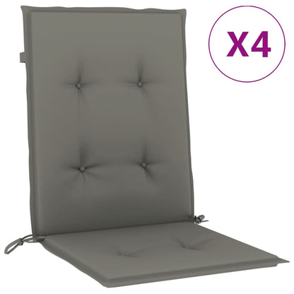 Cuscini Sedia Schiena Bassa 4 pz Grigio MÃ©lange 100x50x4 cm