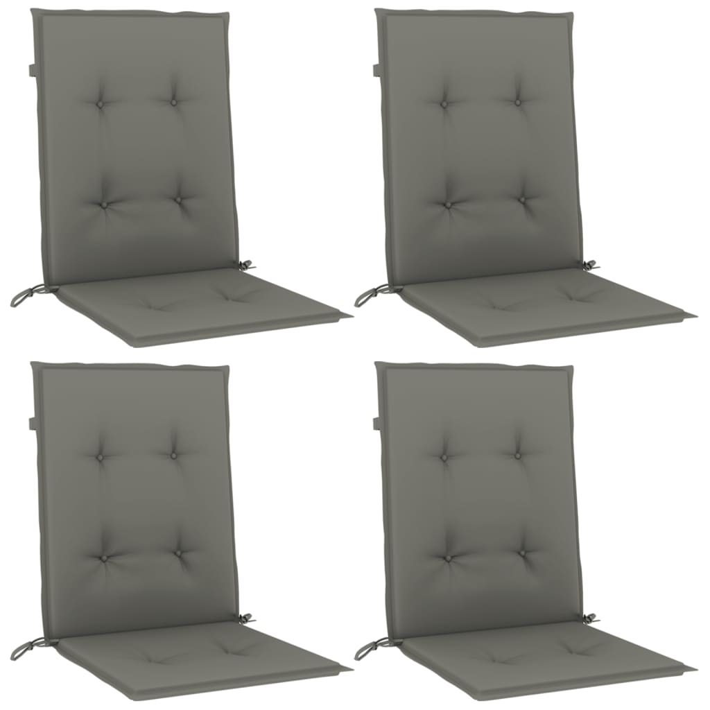 Cuscini Sedia Schiena Bassa 4 pz Grigio MÃ©lange 100x50x4 cm