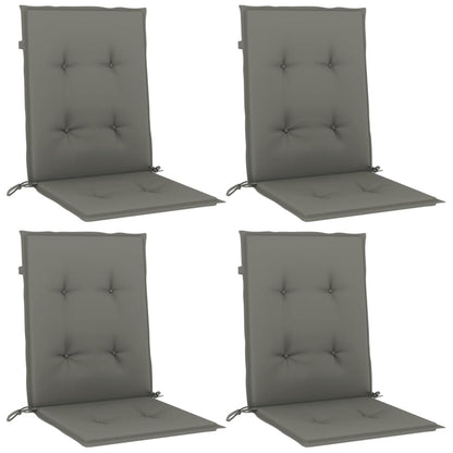 Cuscini Sedia Schiena Bassa 4 pz Grigio MÃ©lange 100x50x4 cm