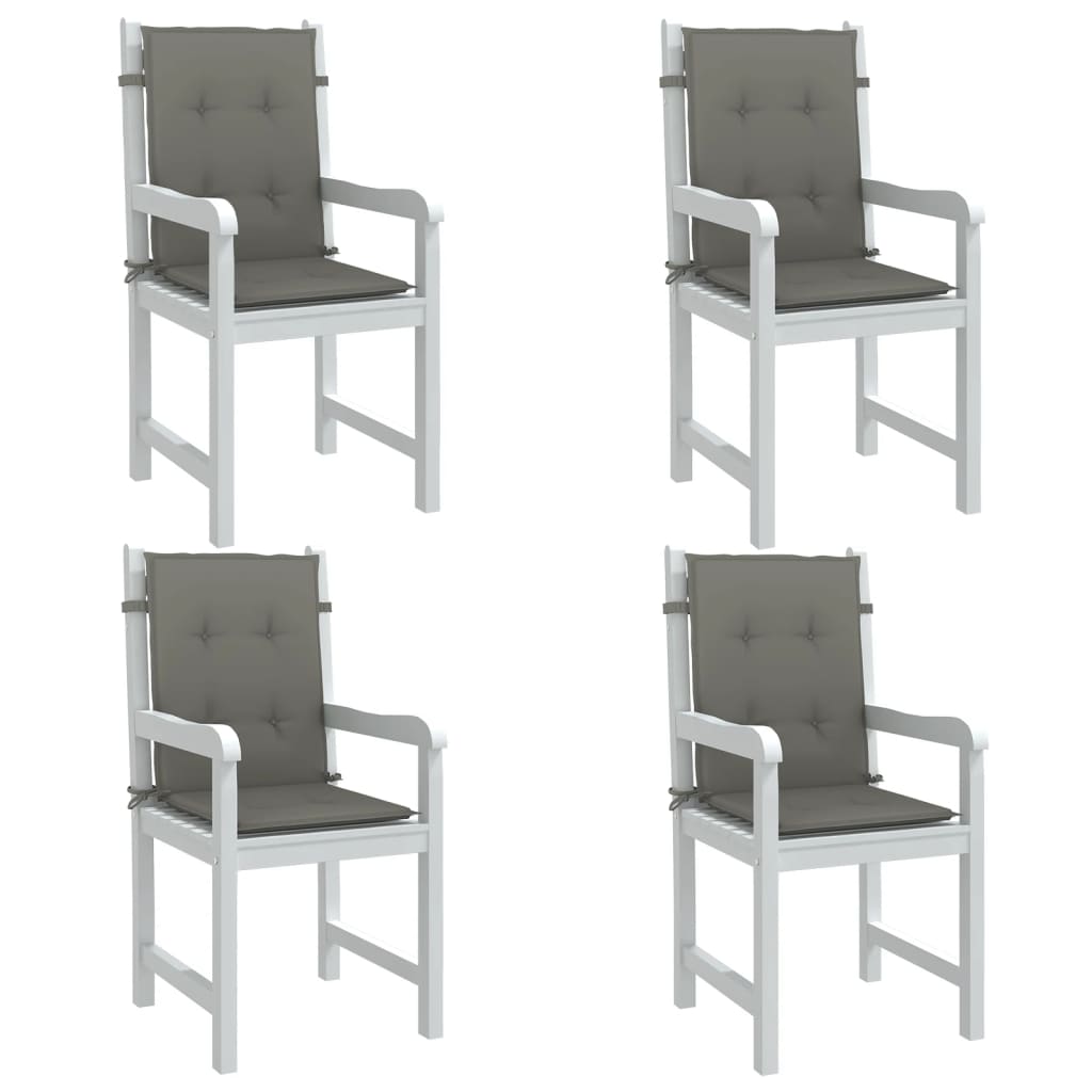 Cuscini Sedia Schiena Bassa 4 pz Grigio MÃ©lange 100x50x4 cm