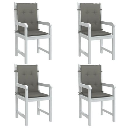 Cuscini Sedia Schiena Bassa 4 pz Grigio MÃ©lange 100x50x4 cm