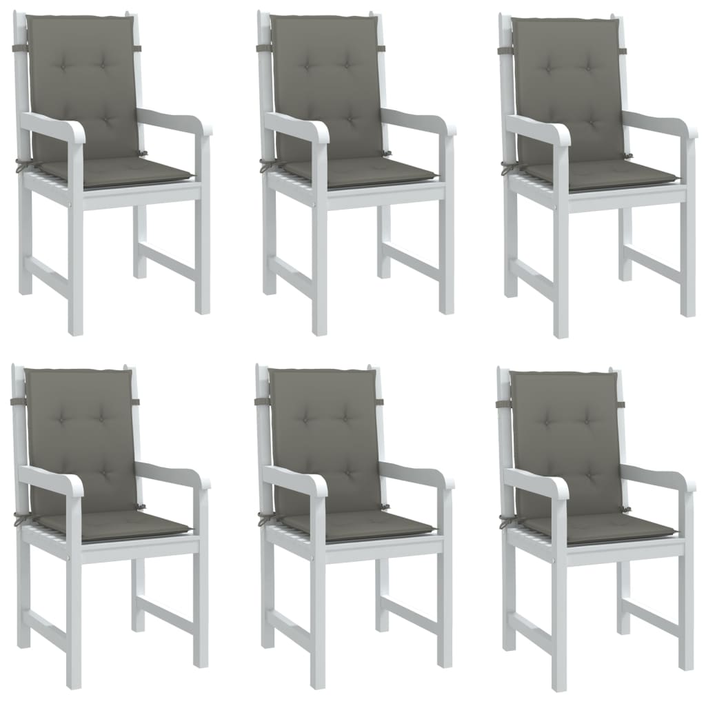 Cuscini Sedia Schiena Bassa 6 pz Grigio MÃ©lange 100x50x4 cm