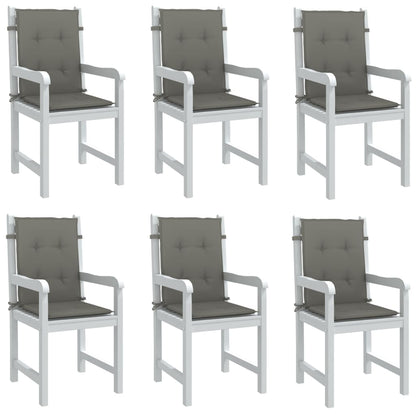 Cuscini Sedia Schiena Bassa 6 pz Grigio MÃ©lange 100x50x4 cm