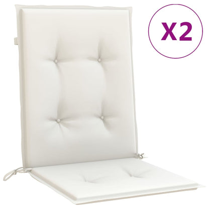 Cuscini Sedia Schiena Bassa 2 pz Crema MÃ©lange 100x50x4 Tessuto
