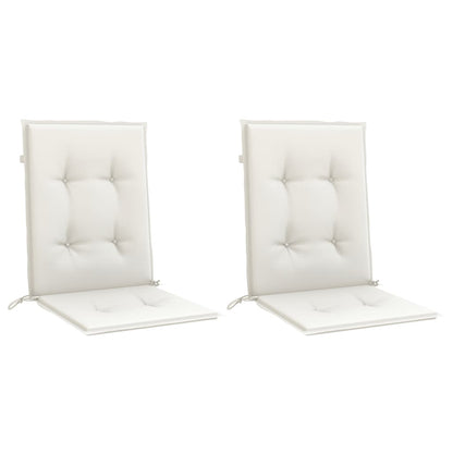 Cuscini Sedia Schiena Bassa 2 pz Crema MÃ©lange 100x50x4 Tessuto