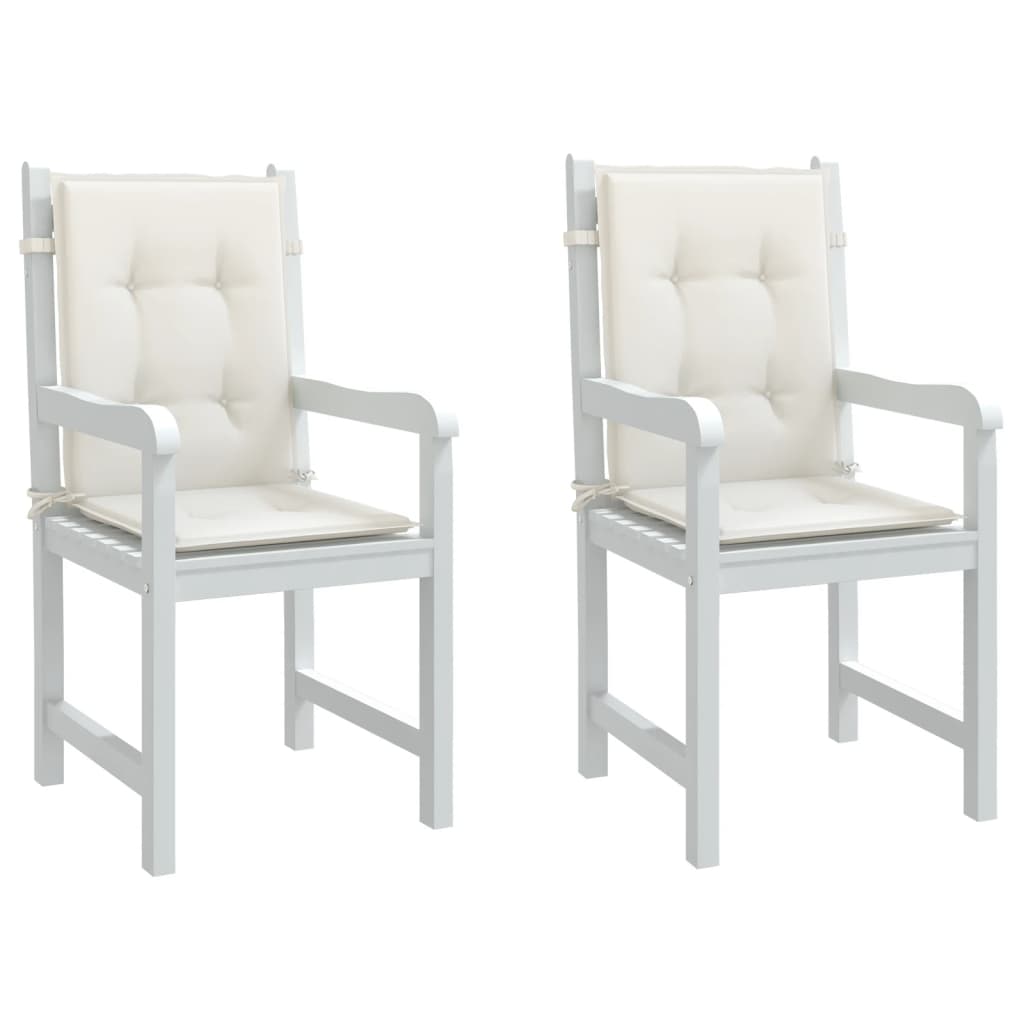 Cuscini Sedia Schiena Bassa 2 pz Crema MÃ©lange 100x50x4 Tessuto