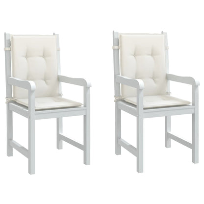 Cuscini Sedia Schiena Bassa 2 pz Crema MÃ©lange 100x50x4 Tessuto