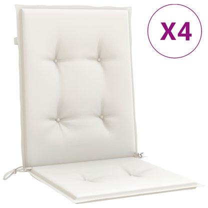 Cuscini Sedia Schiena Bassa 4 pz Crema MÃ©lange 100x50x4 Tessuto