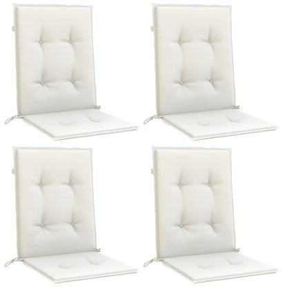 Cuscini Sedia Schiena Bassa 4 pz Crema MÃ©lange 100x50x4 Tessuto