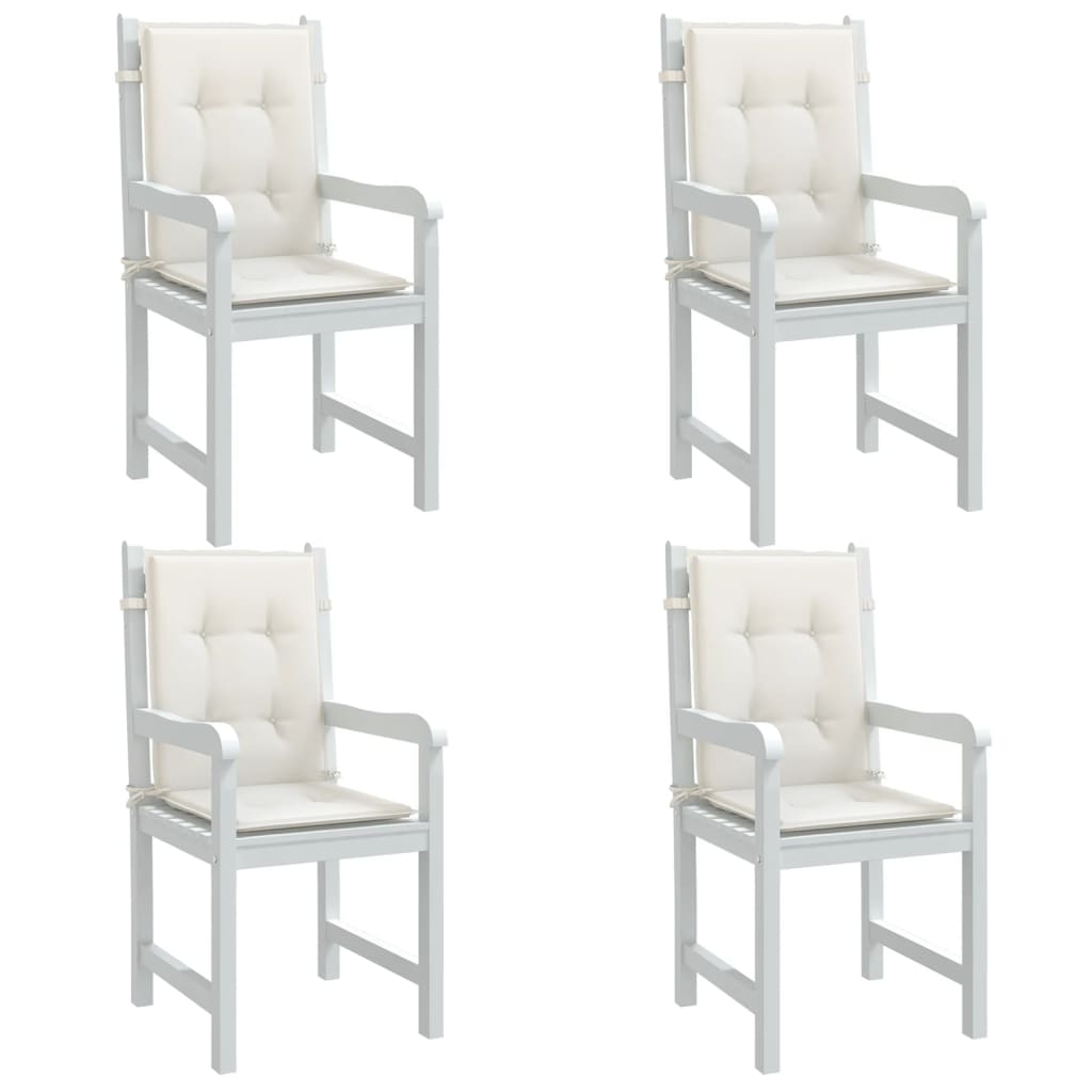 Cuscini Sedia Schiena Bassa 4 pz Crema MÃ©lange 100x50x4 Tessuto