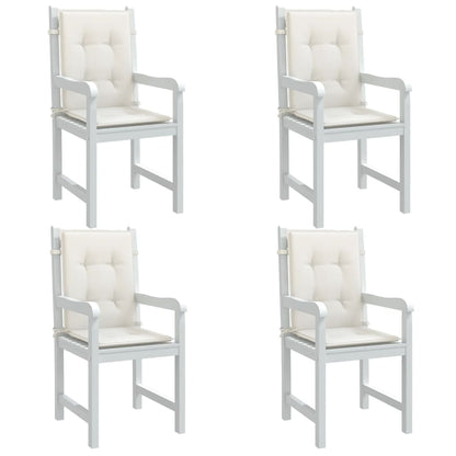 Cuscini Sedia Schiena Bassa 4 pz Crema MÃ©lange 100x50x4 Tessuto