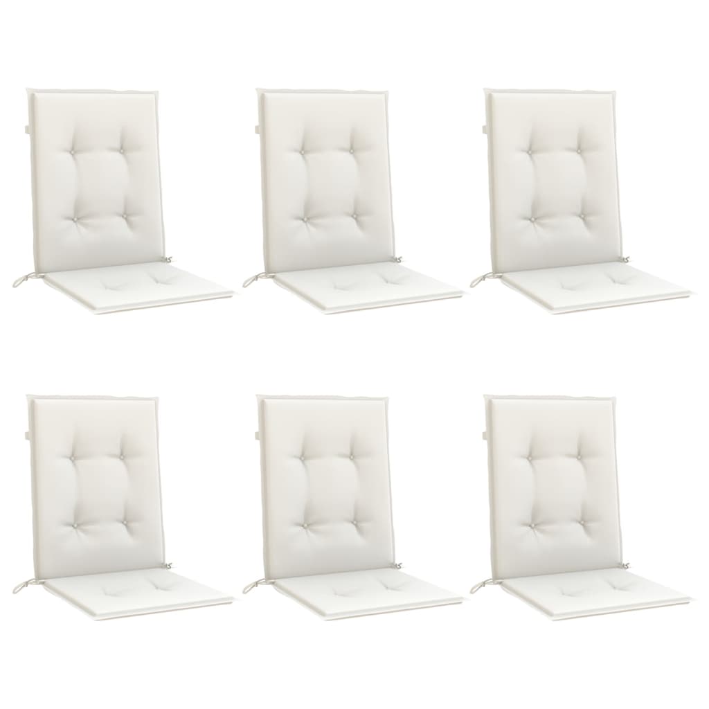 Cuscini Sedia Schiena Bassa 6 pz Crema MÃ©lange 100x50x4 Tessuto