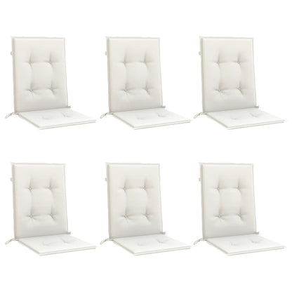 Cuscini Sedia Schiena Bassa 6 pz Crema MÃ©lange 100x50x4 Tessuto