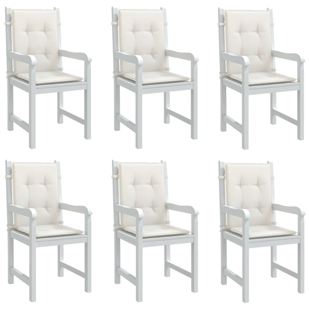 Cuscini Sedia Schiena Bassa 6 pz Crema MÃ©lange 100x50x4 Tessuto