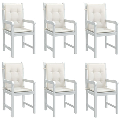 Cuscini Sedia Schiena Bassa 6 pz Crema MÃ©lange 100x50x4 Tessuto