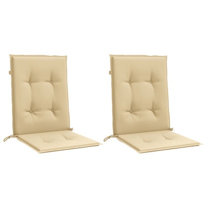 Cuscini Sedia Schiena Bassa 2 pz Beige MÃ©lange 100x50x4 Tessuto