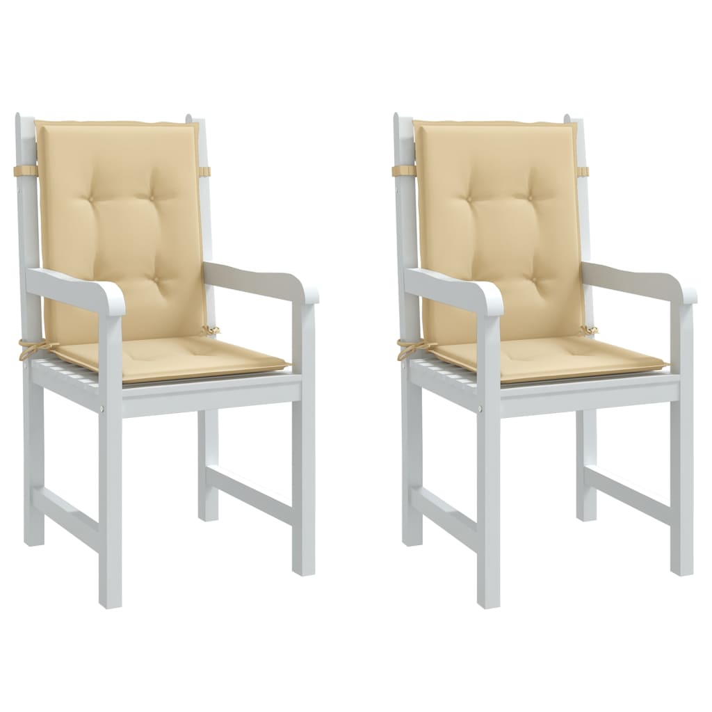 Cuscini Sedia Schiena Bassa 2 pz Beige MÃ©lange 100x50x4 Tessuto