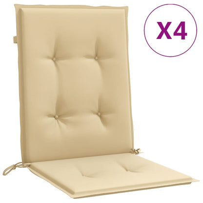 Cuscini Sedia Schiena Bassa 4 pz Beige MÃ©lange 100x50x4 Tessuto
