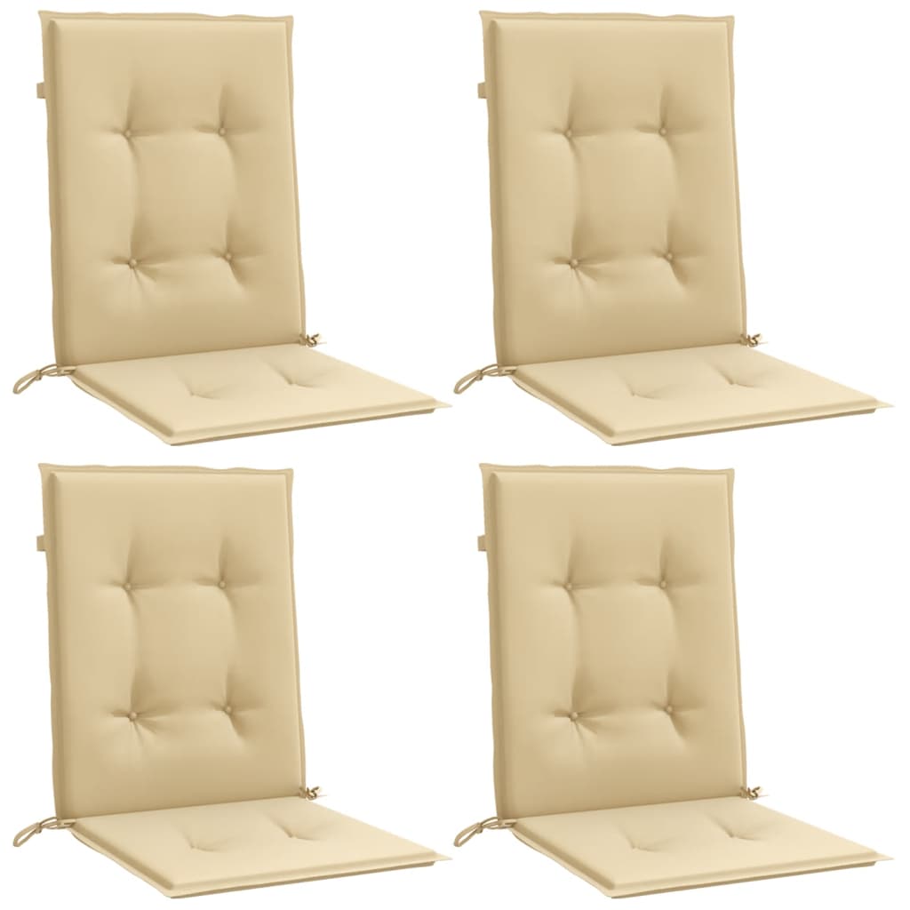 Cuscini Sedia Schiena Bassa 4 pz Beige MÃ©lange 100x50x4 Tessuto