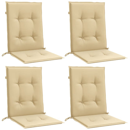 Cuscini Sedia Schiena Bassa 4 pz Beige MÃ©lange 100x50x4 Tessuto