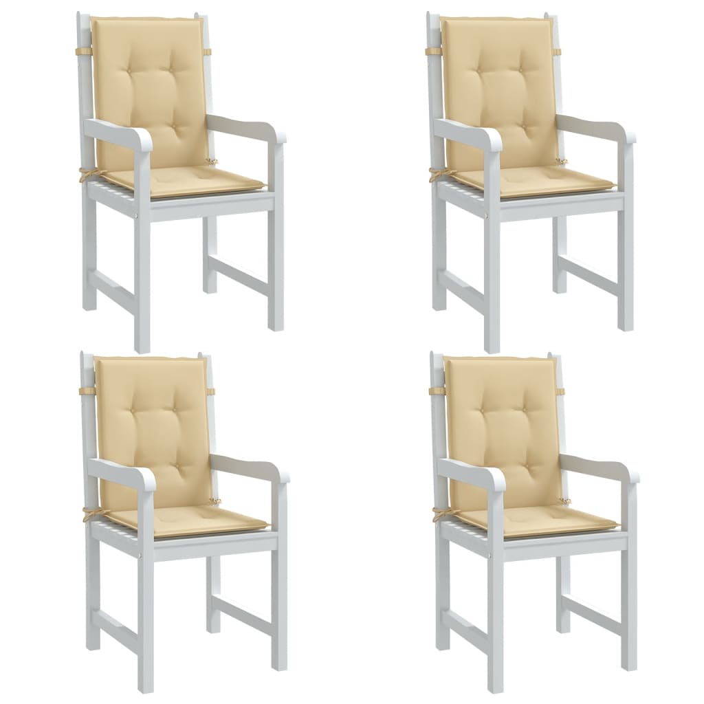 Cuscini Sedia Schiena Bassa 4 pz Beige MÃ©lange 100x50x4 Tessuto