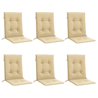 Cuscini Sedia Schiena Bassa 6 pz Beige MÃ©lange 100x50x4 Tessuto