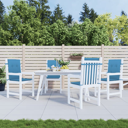 Cuscini Sedia Schiena Bassa 4 pz Blu Mélange 100x50x4 Tessuto