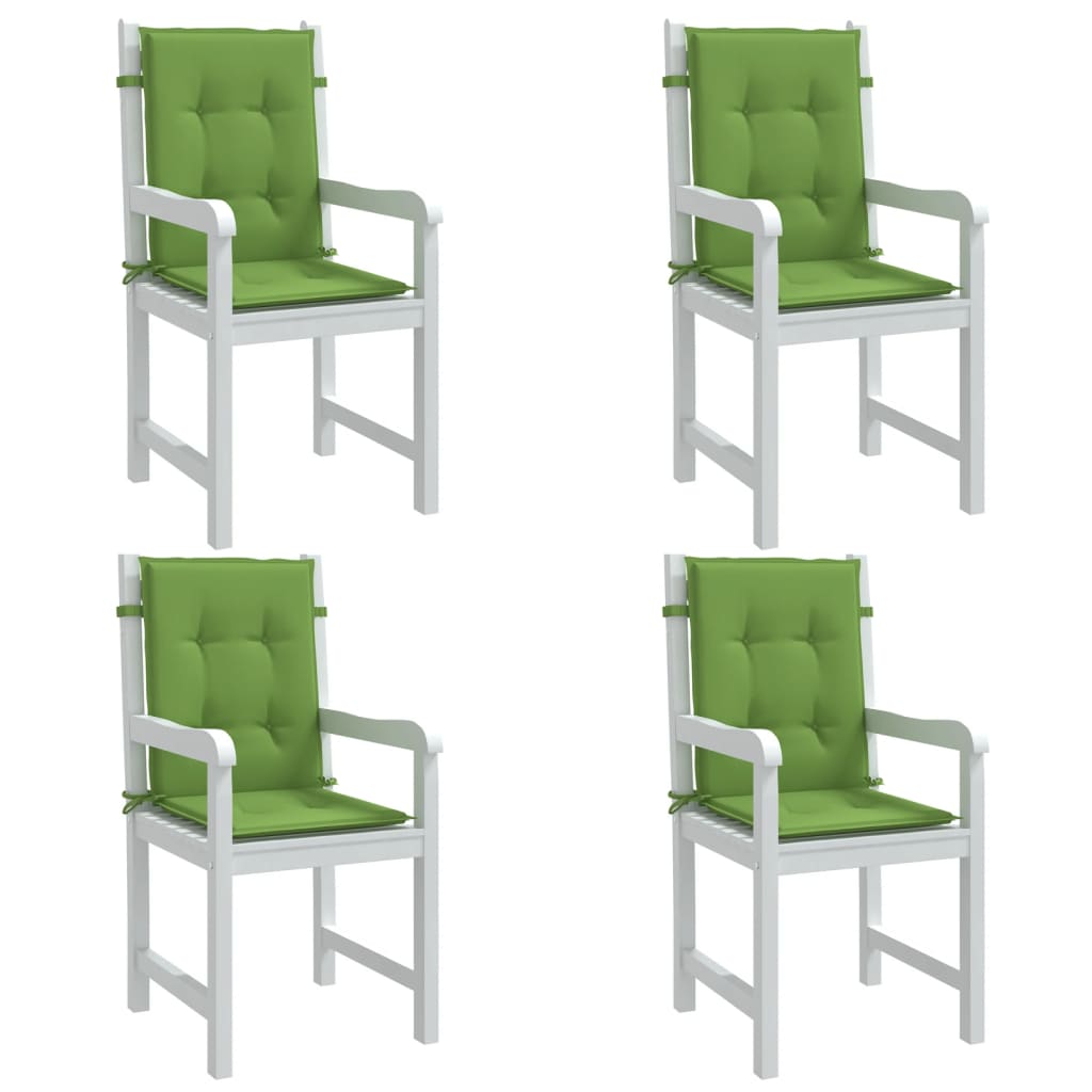Cuscini Sedia Schiena Bassa 4 pz Verde Mélange 100x50x4 Tessuto