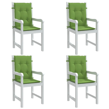 Cuscini Sedia Schiena Bassa 4 pz Verde Mélange 100x50x4 Tessuto