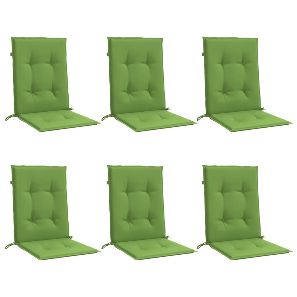 Cuscini Sedia Schiena Bassa 6 pz Verde Mélange 100x50x4 Tessuto