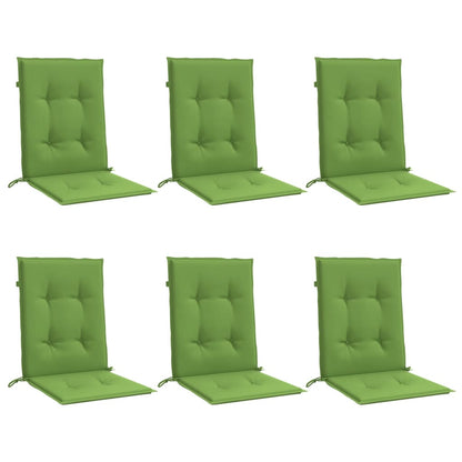 Cuscini Sedia Schiena Bassa 6 pz Verde Mélange 100x50x4 Tessuto