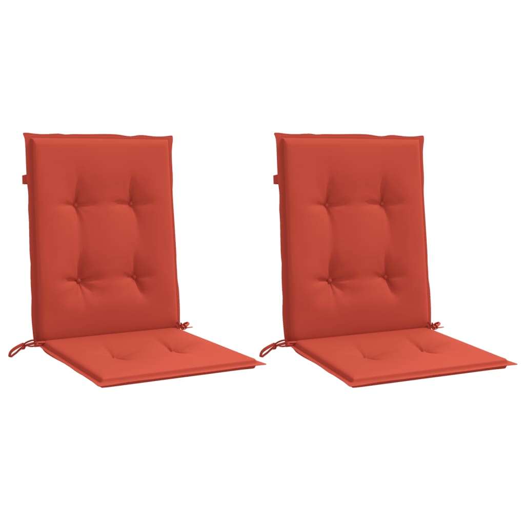 Cuscini Sedia Schiena Bassa 2 pz Rosso MÃ©lange 100x50x4 Tessuto
