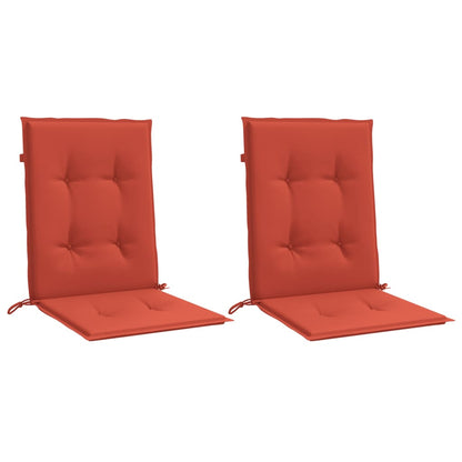 Cuscini Sedia Schiena Bassa 2 pz Rosso MÃ©lange 100x50x4 Tessuto
