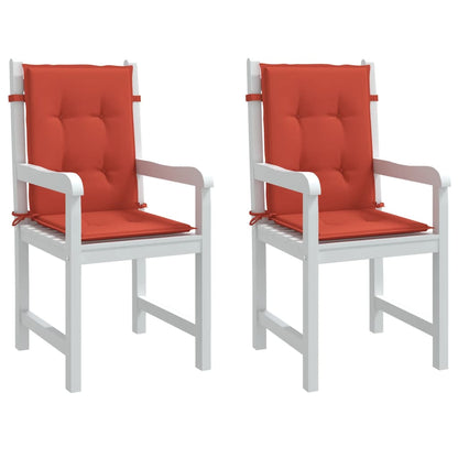 Cuscini Sedia Schiena Bassa 2 pz Rosso MÃ©lange 100x50x4 Tessuto